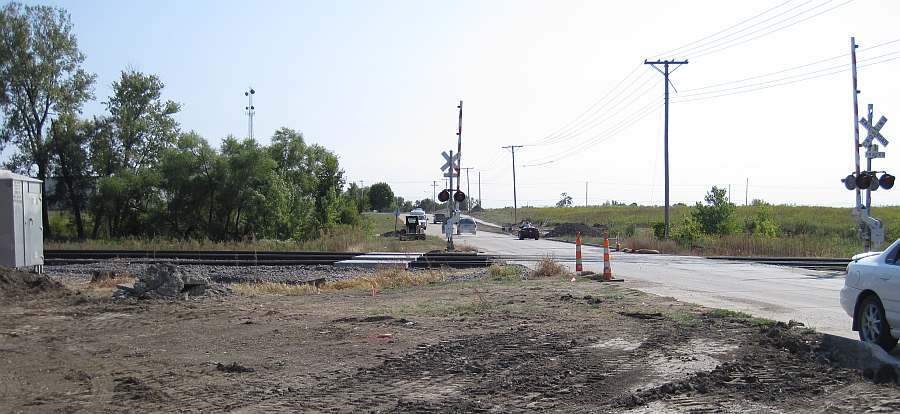 The railroad crossing at 23rd Street.