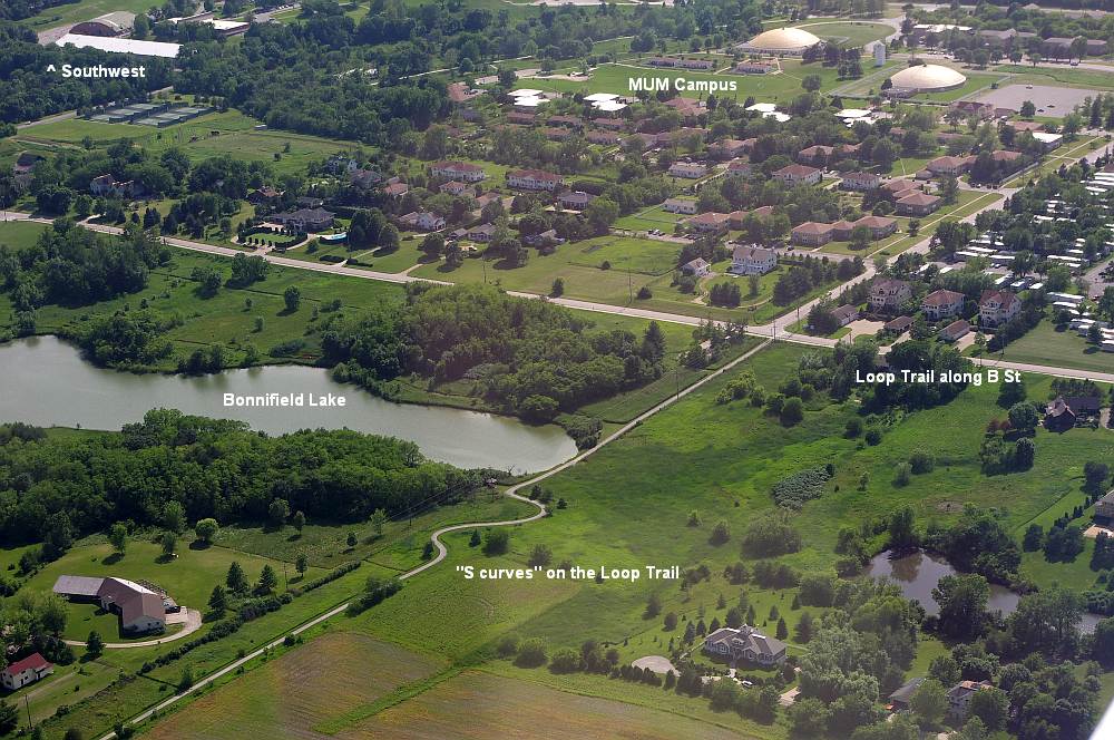 Aerial photo of the Loop Trail