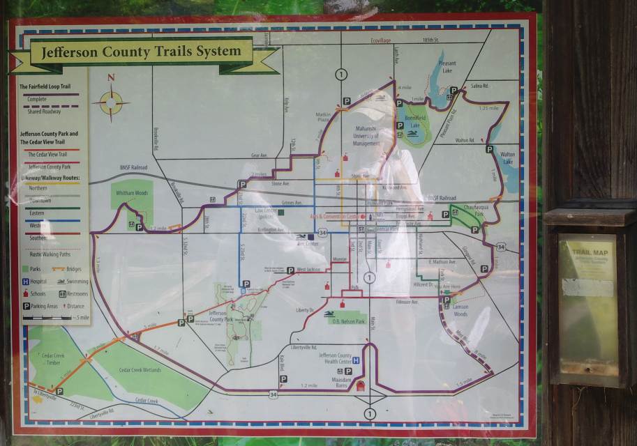 Older Loop Trail Map in kiosk