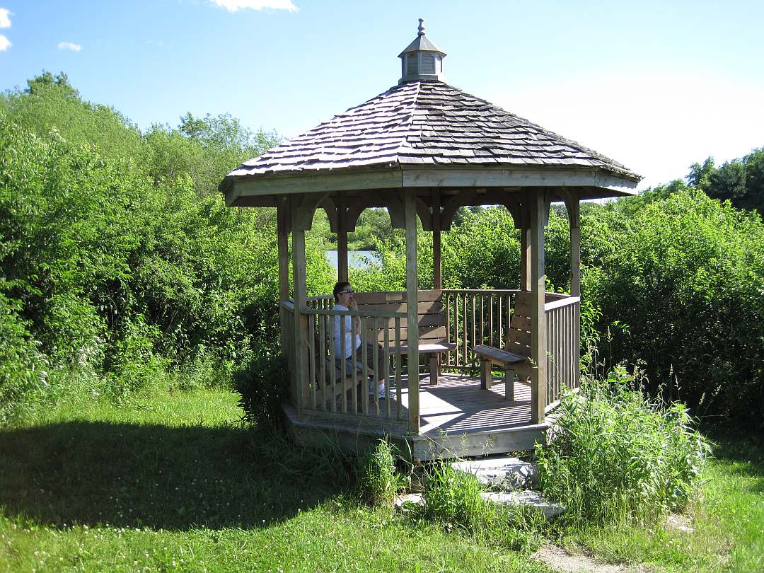 This gazebo provides a place to rest as we approach Bonnifield Lake.