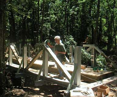 One of three bridges volunteers built on the Crow Creek segment
