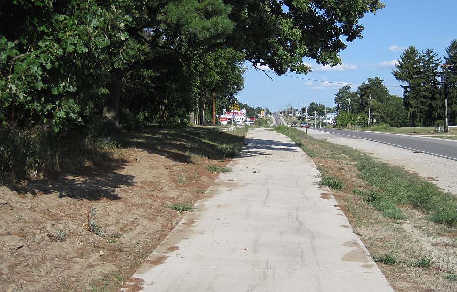 Looking east down Burlington Ave towards Brookville Rd.