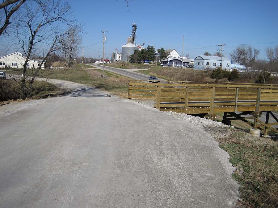 Let's use the new bridge to cross Iowa State Hwy 1.