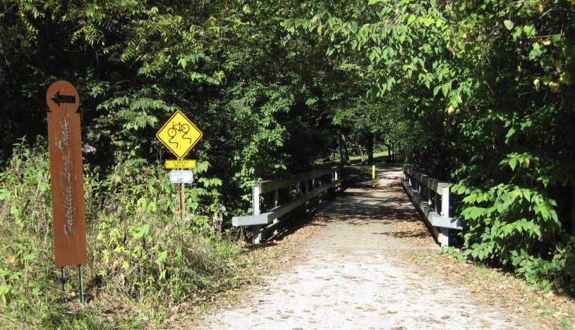 Huggins Bridge over Crow Creek into Chautauqua Park.