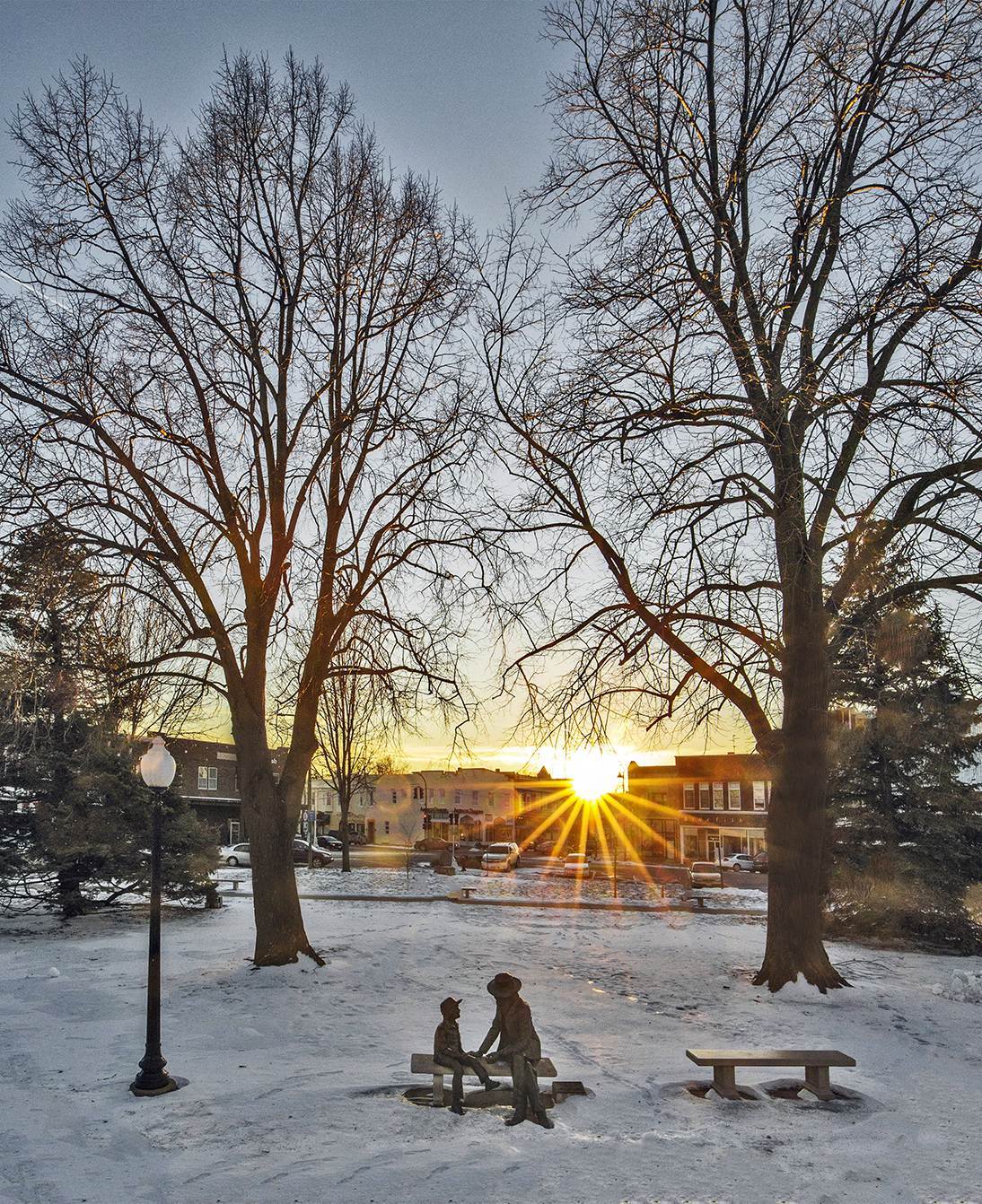 Coop Statue in Central Park, Fairfield IA