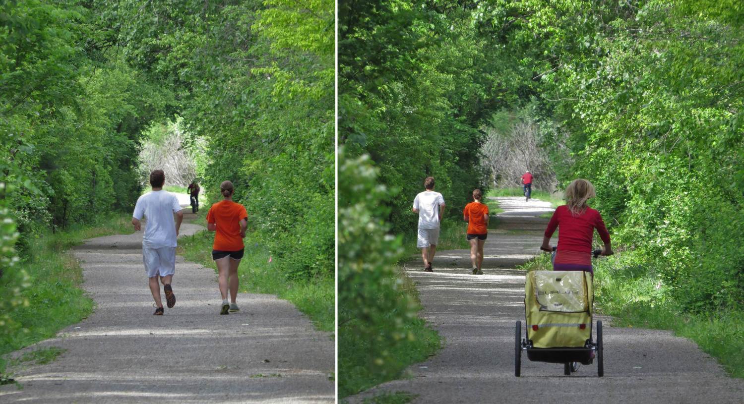 Walkers and riders somewhere on the Loop Trail.