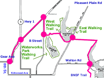 Map of Bonnifield Lake and Pleasant Lake