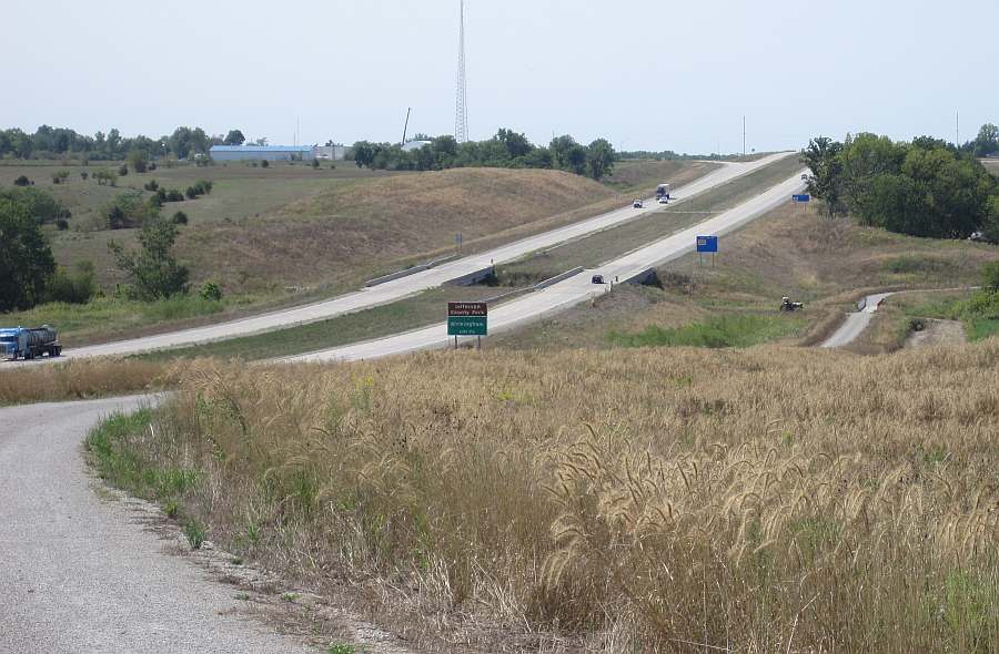 Looking west from Mint Blvd. This trail parallels the new Hwy 34 bypass.