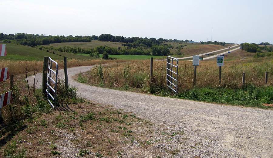 The east entrance to the Iowa DOT-South segment, at Mint Blvd.