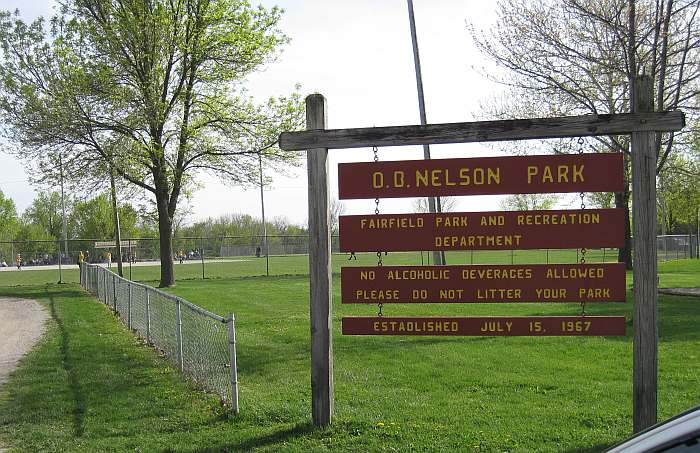 One of the baseball fields can be seen in the background.