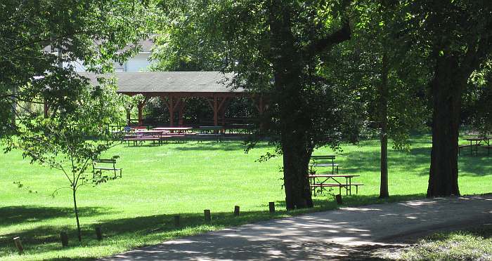Just one of the picnic shelters and playground areas.