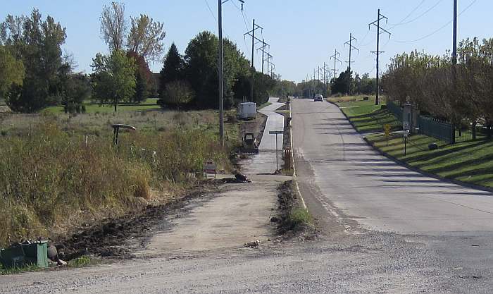 Looking south.  The trail/sidewalk was not quite finished at the north end.