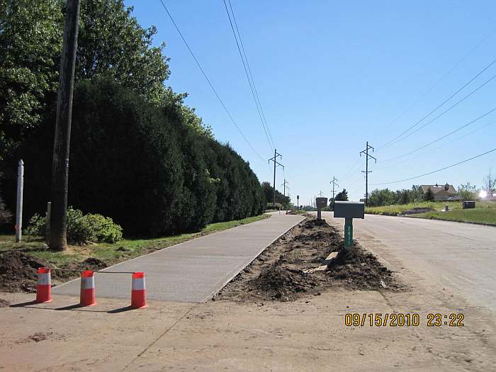 September, and the sidewalk has been extended.