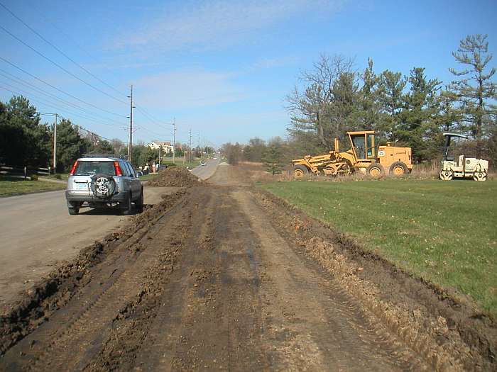 Preparation work for this section north of Waterworks Park entrance.