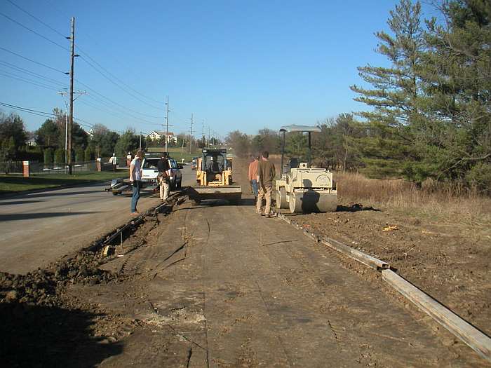 The dirt is prepared and forms are put in place.