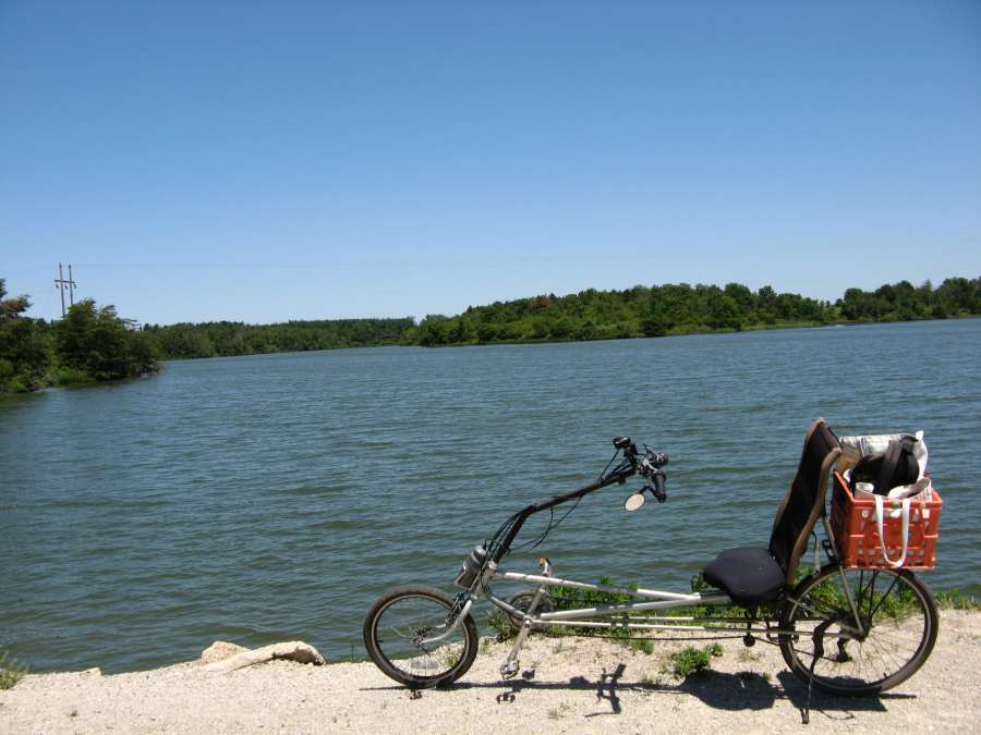 The recumbent bike is a RANS Stratus.