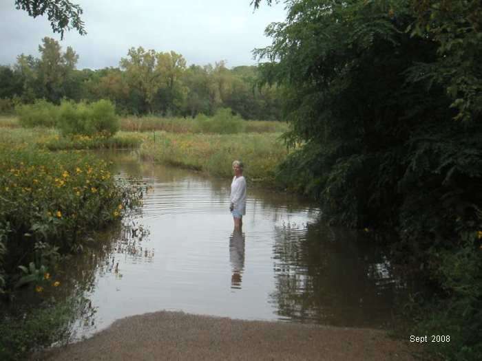 Looking west, just west of Glasgow Road, during the Sept flood.