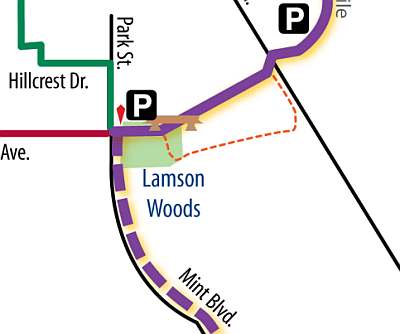 Lamson Woods/Neff wetlands Trail Map