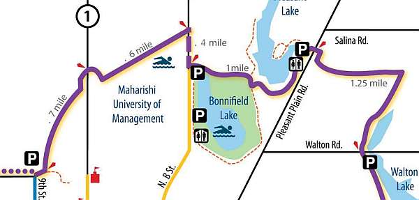 Map of Bonnifield Lake, Pleasant Lake, and Walton Lake