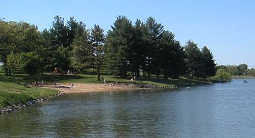 The beach at Bonnifield Lake