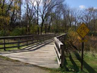 Lamson Woods boardwalk, built by volunteers.