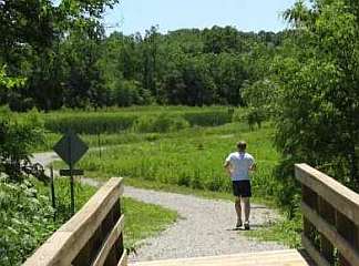 Glasgow Road bridge into the Neff Wetlands