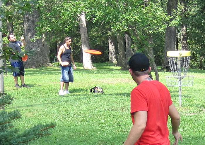 Will this player's disk make it into the basket?.