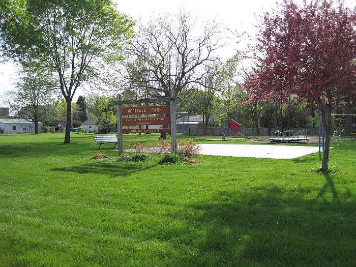 Playground, ball field to the left