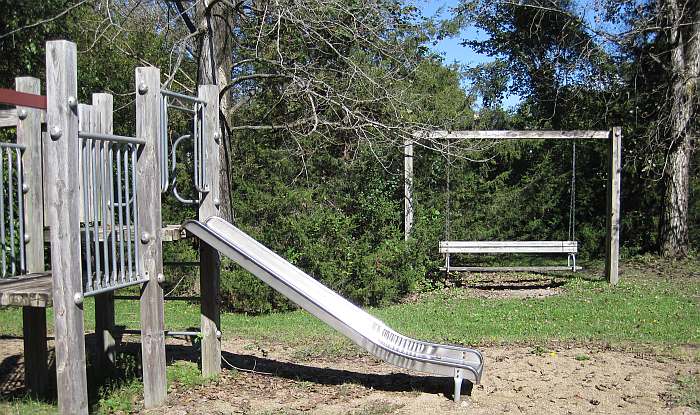 Slides, swings, climbing opportunities.