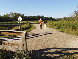 The trail through the Neff Wetlands.