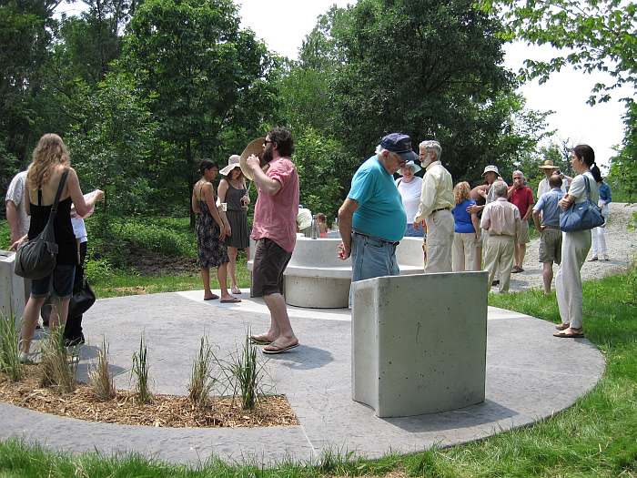 Waiting for the Matkin Plaza dedication to begin.