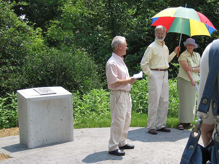 Ron Blair introduces Judy Bales, the Plaza designer.