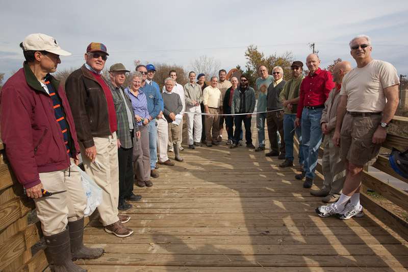 A photo op for the volunteers who helped build the approaches.