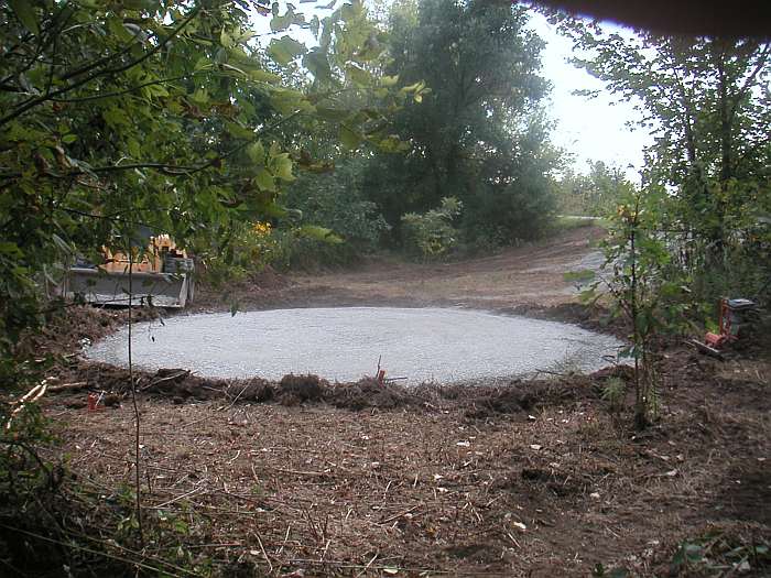 09/16/09.   Base stone was packed down where the concrete pad will be poured
