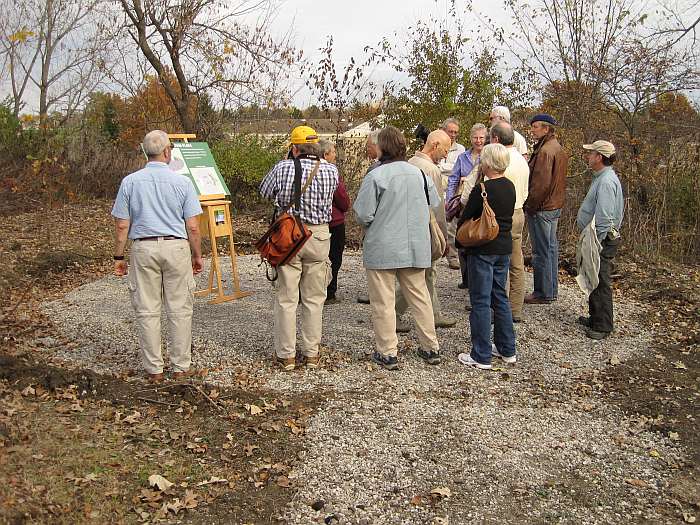 10/25/09.   The talk moves to the un-finished plaza.