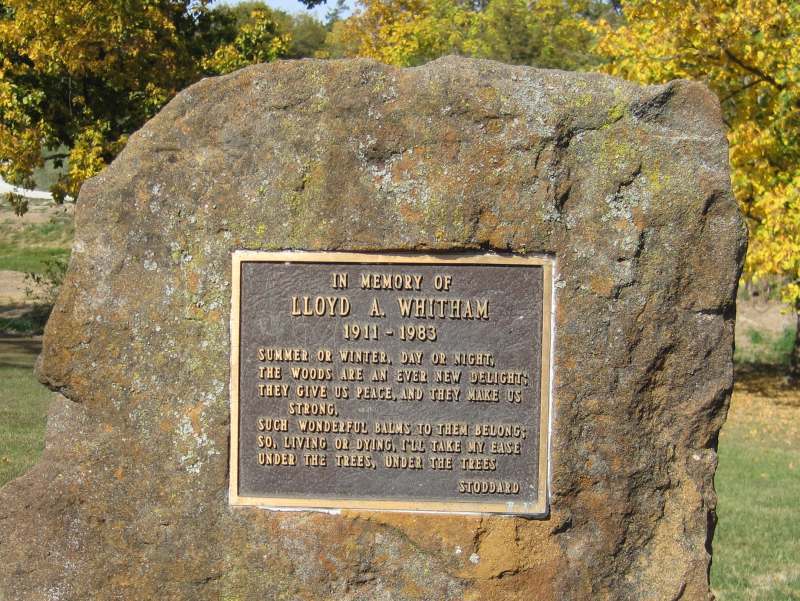 Whitham Woods, Memorial stone.