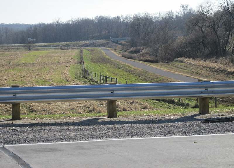 Looking south at the 6-mile long DOT section of the Loop Trail, from the highway.