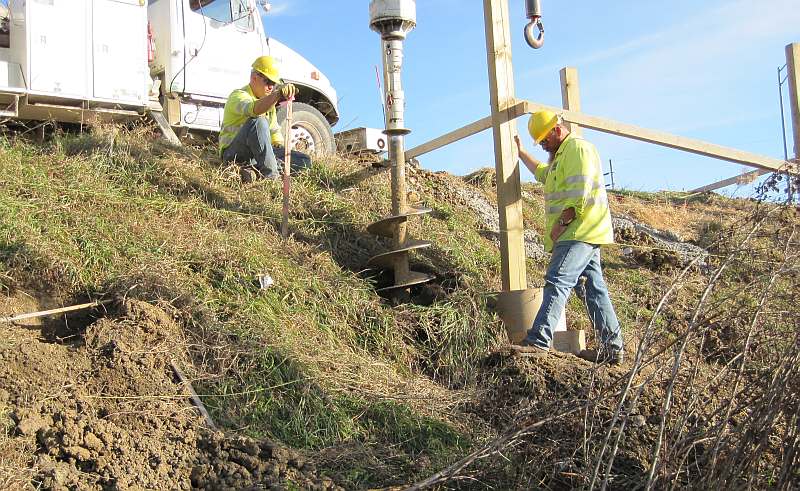 A number of holes dug in tough spots were donated by Access Energy, the rest by Schaus Vorhies ... who set all the posts. Particular kudos to Greg Vorhies, problem-solver extraordinaire!.