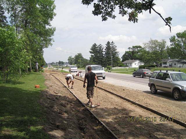 05-30-10-   The sidewalk along Business Hwy 34 will connect Whitham Woods with Brookville road.