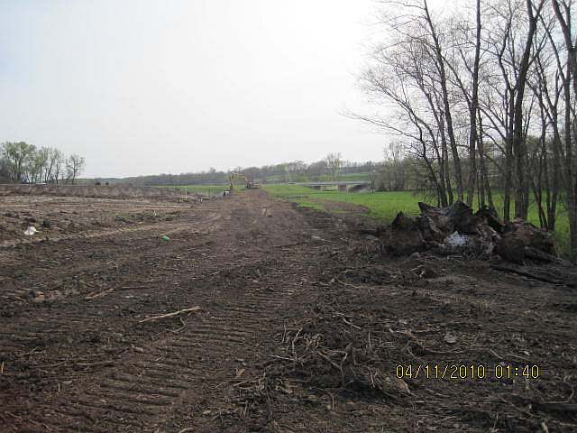 Heading south to the pasture on the new trail, you can see small details of the cattle pass in background.