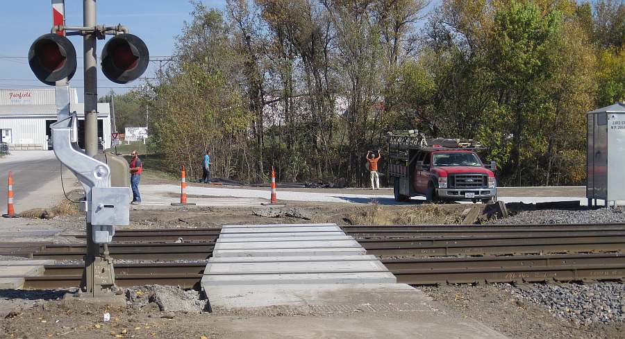 Looking north on 23rd St, where the railroad crossing is being built.