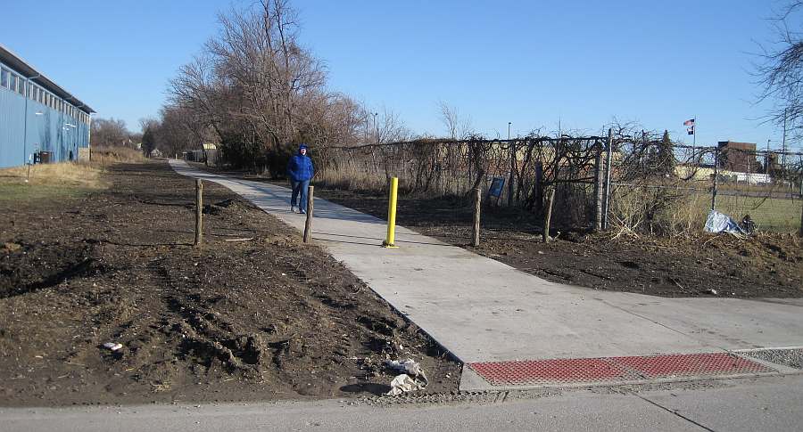 Kelp Ave, where it turns to go east behind Sky Factory on its way to 12th St.